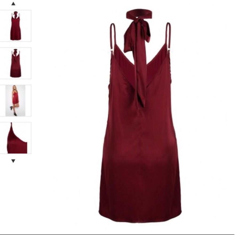 Satin Choker Red Dress